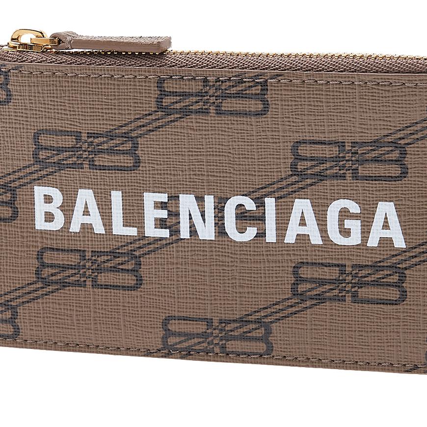 BALENCIAGA Men’s Leather Keyring Card Case Green Cardholder Wallet