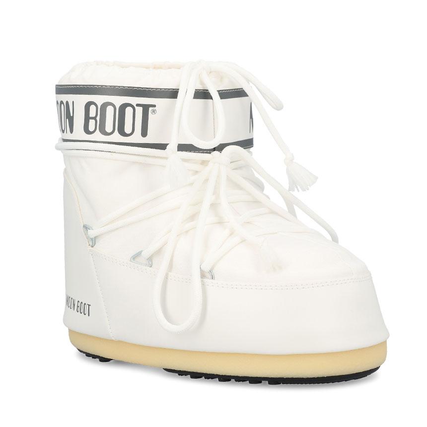 MOON BOOT Icon Nylon Snow Padded Ankle Boots Low White M 1409340 A009 80D1409340