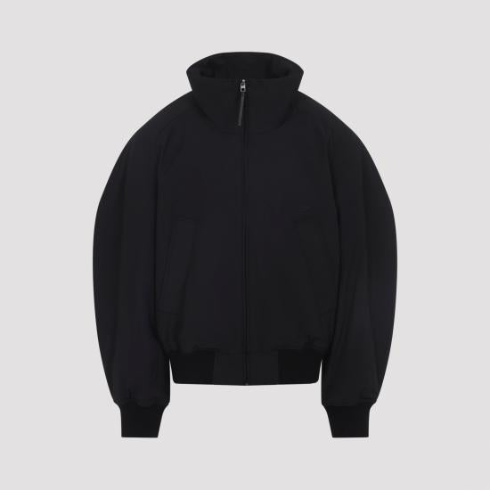 JACQUEMUS Aero Bomber Zip-Up Knit Jacket Black OUM00123AW00239990