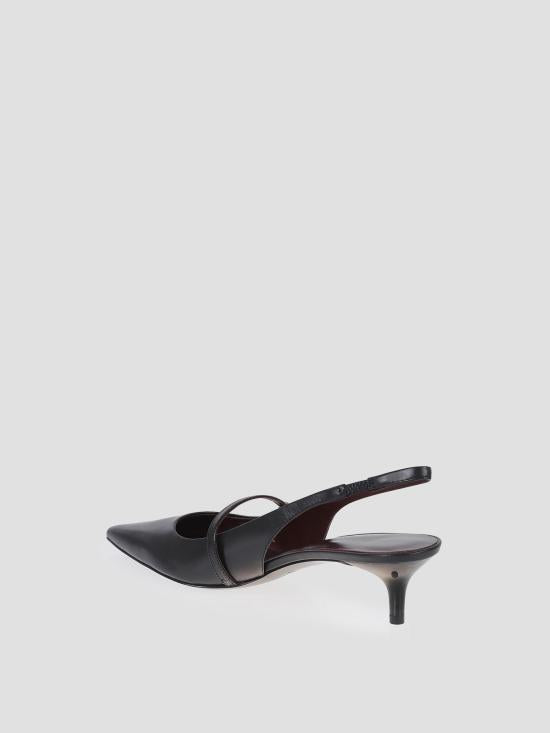 Tory Burch Slingback Sandal Heels 176869 006 PERFECT BLACK DOM