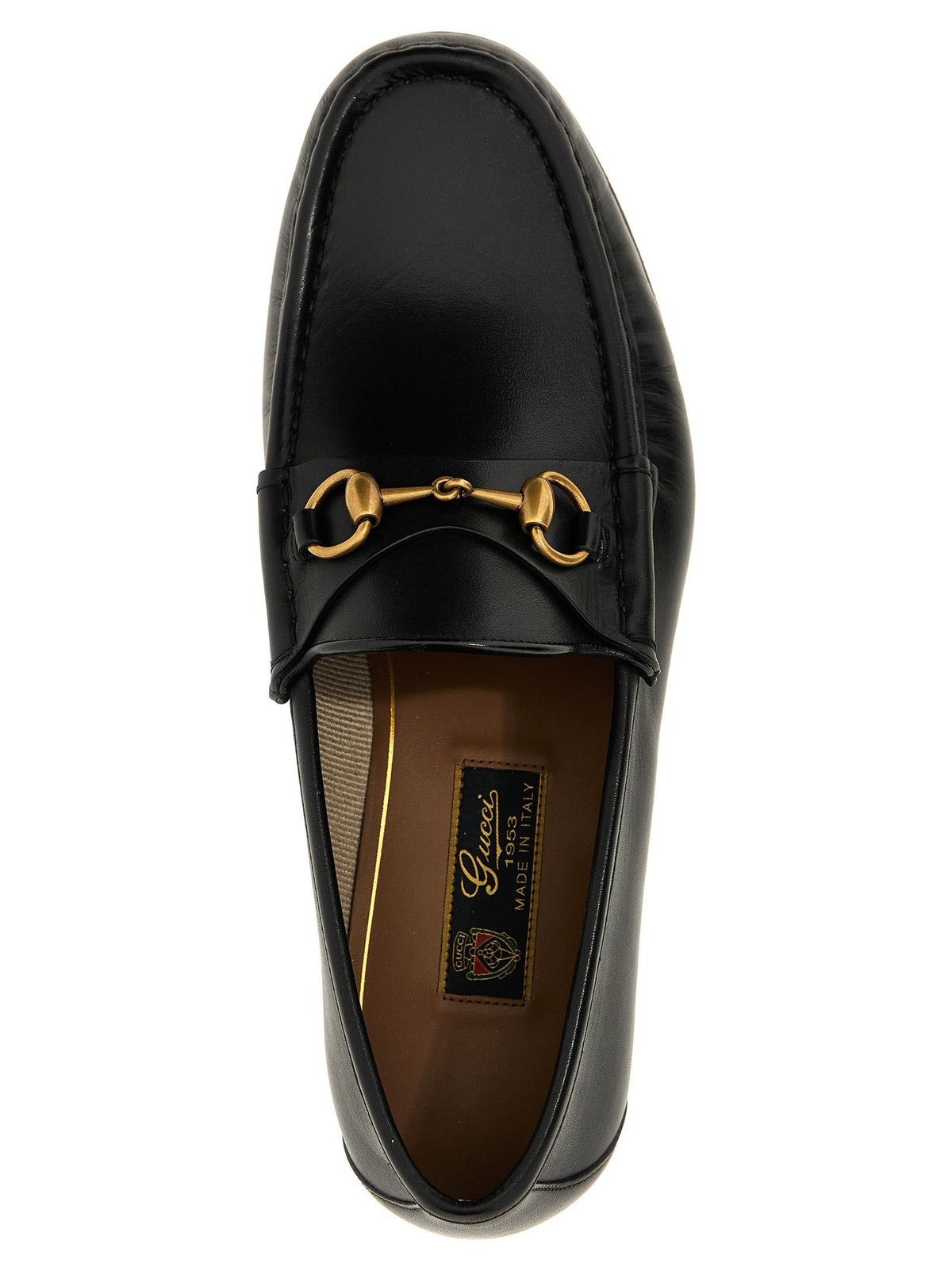 GUCCI Black Leather Penny Loafers