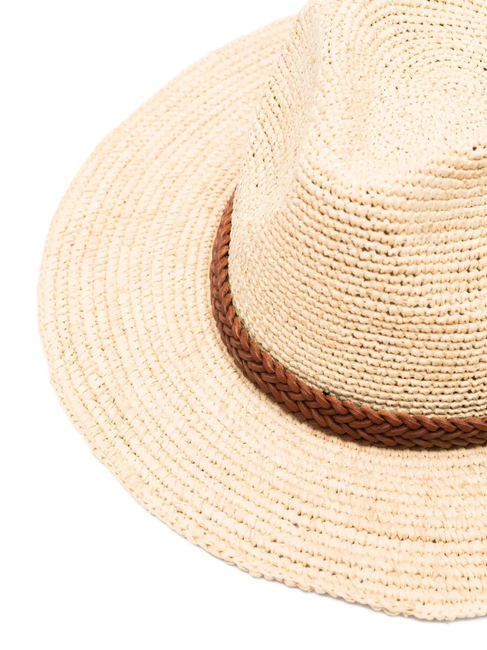 Dragon Diffusion Brown Leather Fedora Hat