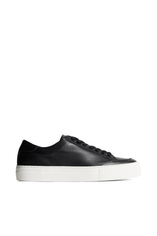 J LINDEBERG Men's Sneakers White Low-Top Leather Shoes BMSW163339999 BLACK DOM
