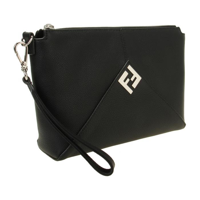 FENDI Leather Clutch Black