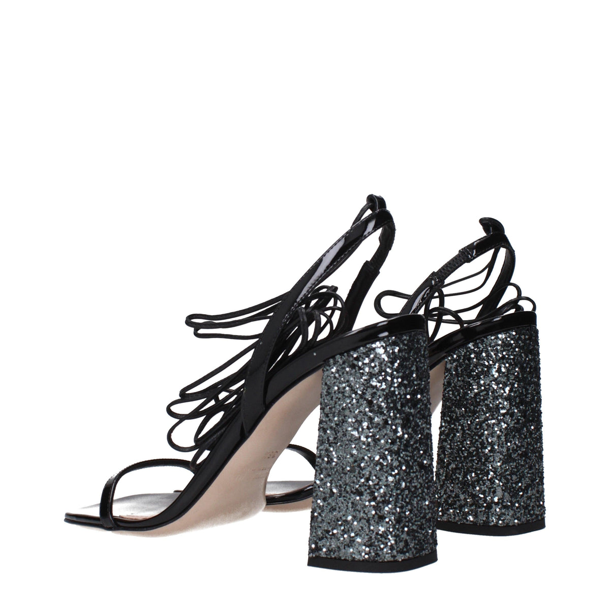 Miu Miu Black Leather Strappy Sandals