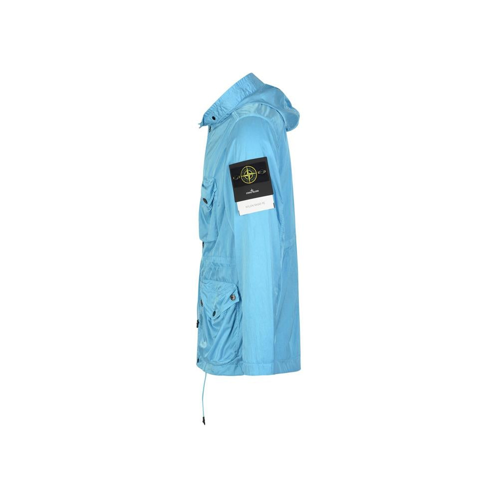 STONE ISLAND Aqua Blue Nylon Raso TC Jacket