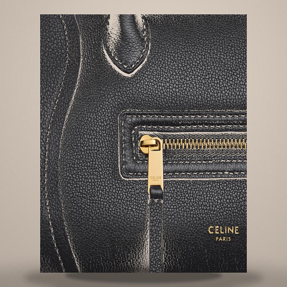 CELINE Little Luggage Black Grained Calfskin Tote Bag