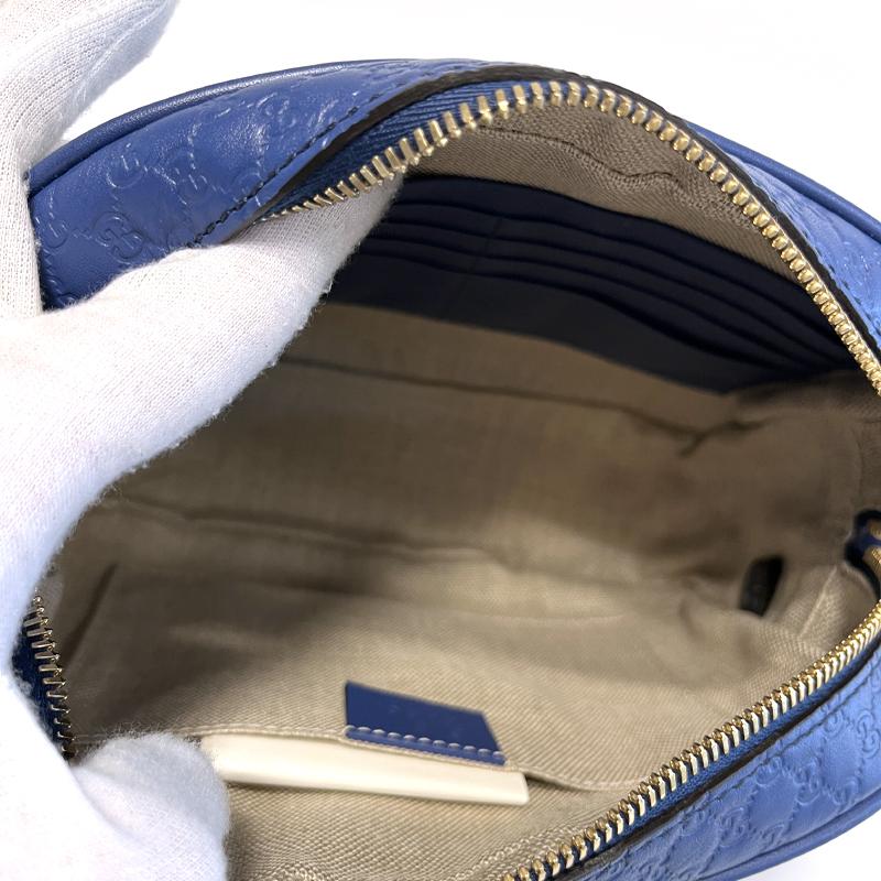 GUCCI GG Guccissima Disco Crossbody Bag Blue 449413 BMJ1G