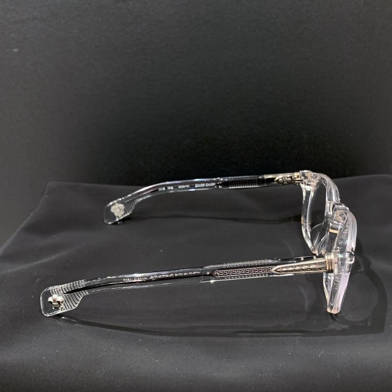 Chrome Hearts Crystal 49mm Silver-tone Unisex Eyeglasses