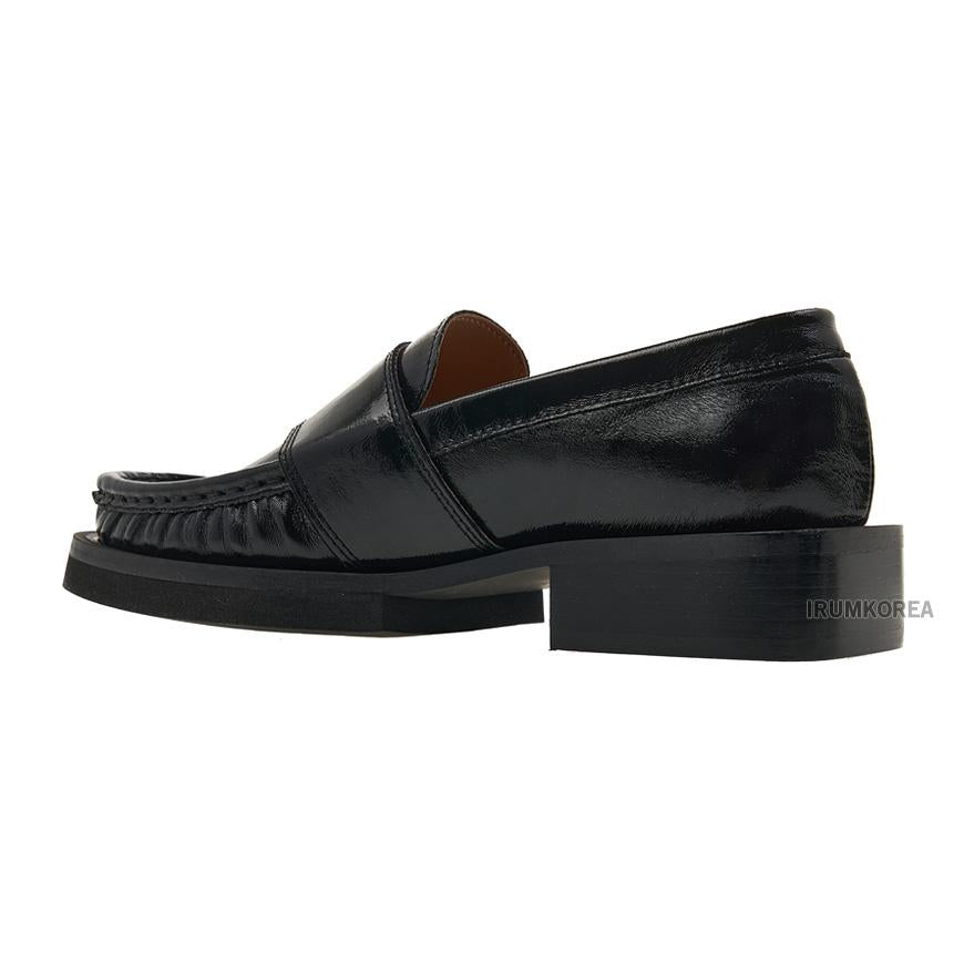 GANNI Feminine Buckle Loafers Black Women’s Leather Shoes