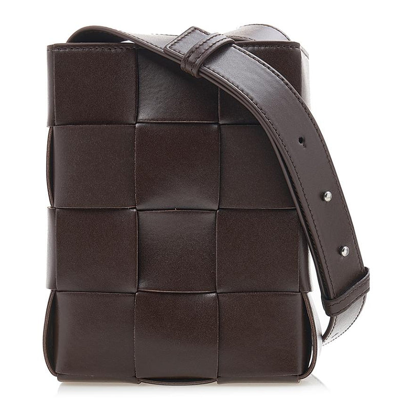 Bottega Veneta Black Intrecciato Cassette Phone Holder Crossbody Bag