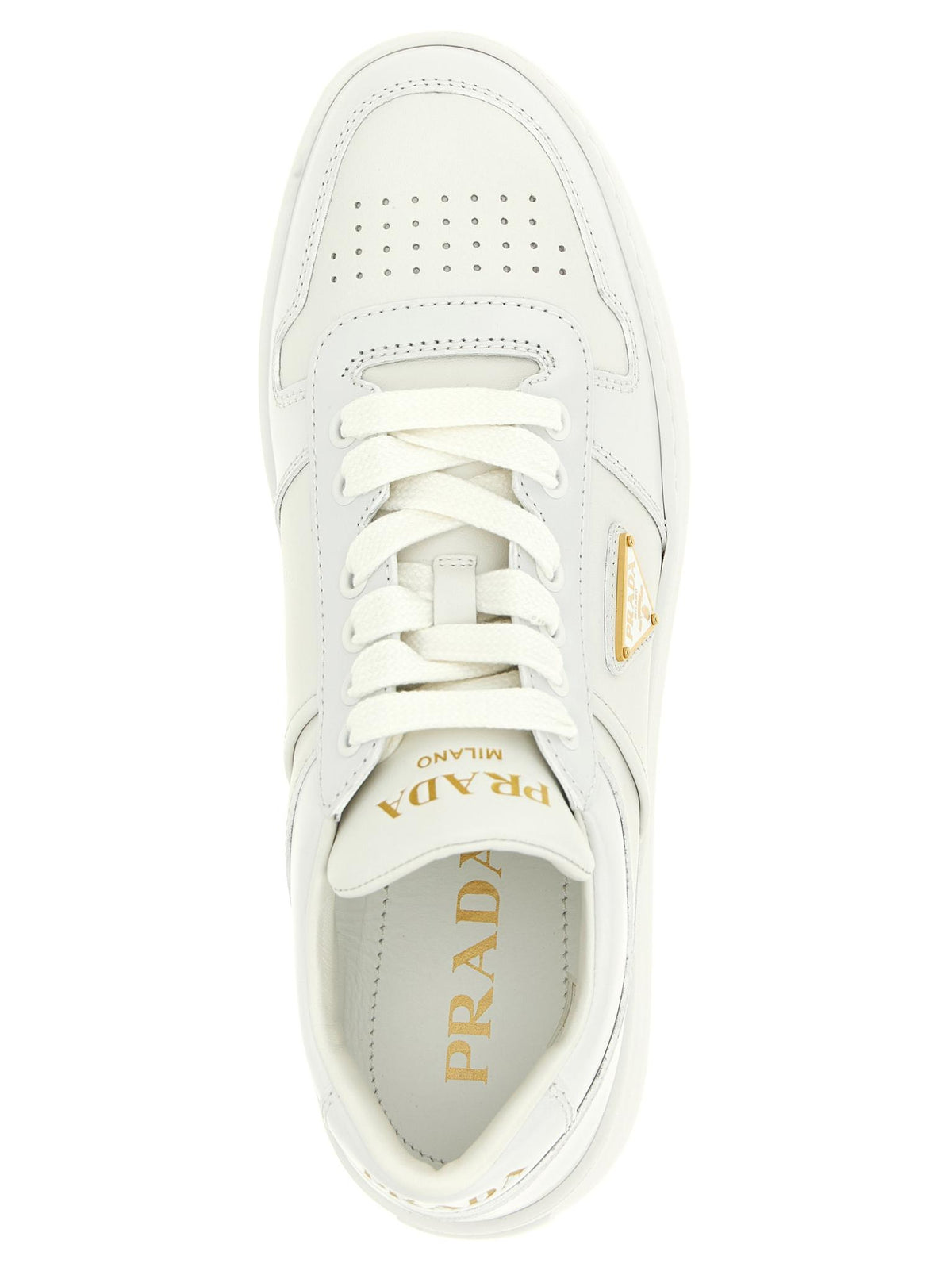 PRADA Black Leather Low Top Sneakers