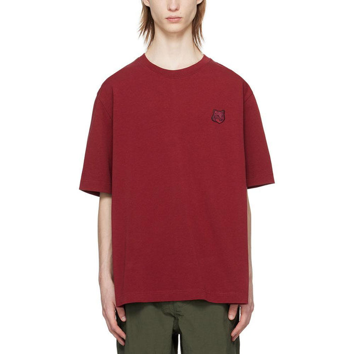 Maison Kitsune Fox Head Patch Oversized T-Shirt Red LM00107 KJ0119 P656