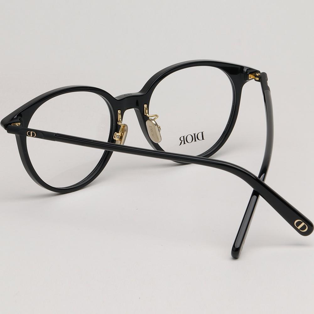 DIOR Round Acetate Eyeglass Frames Asian Fit Unisex Black CD50100F