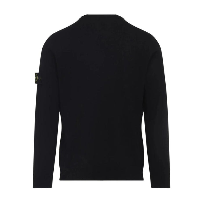 STONE ISLAND Light Pure RWS Wool Crewneck Sweater Men Black