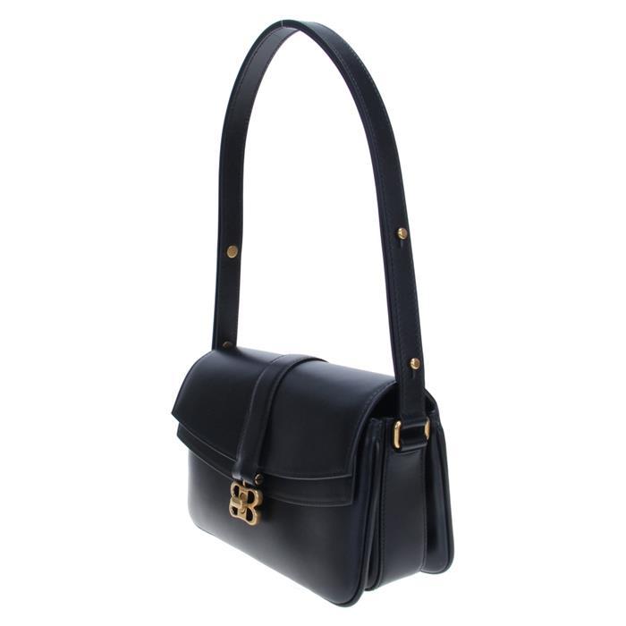 BALENCIAGA Lady Small Flap Shoulder Bag Black Leather