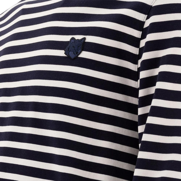 Maison Kitsune Marine Stripe Bold Fox Head Long Sleeve T-Shi NM00106 KJ0044 S481