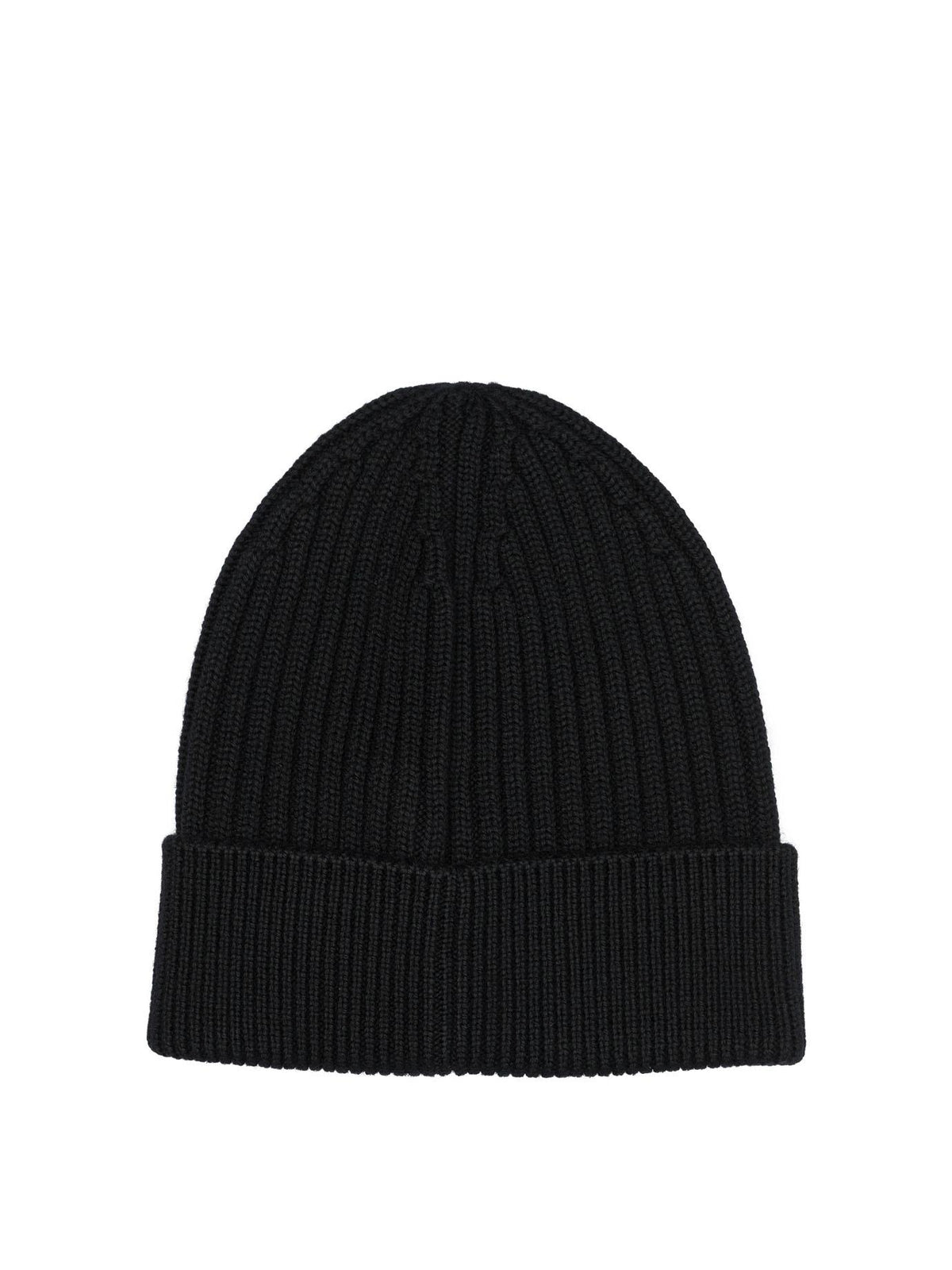 Moncler Black Wool Rib Knit Beanie