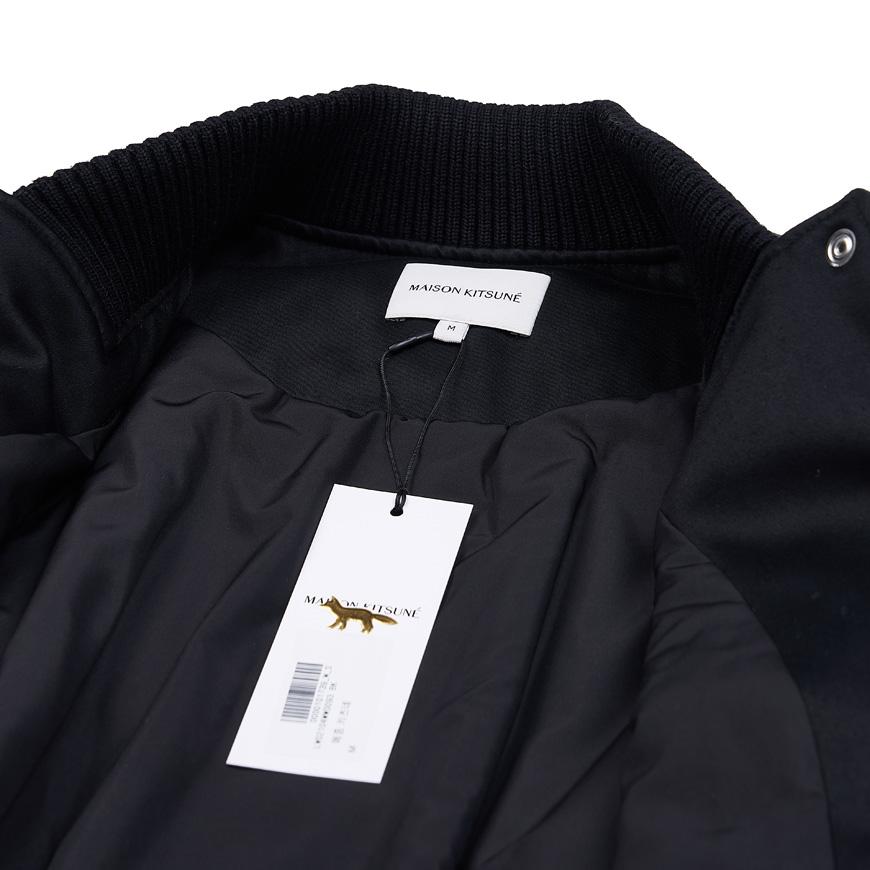 Maison Kitsune Satin Bomber Jacket Black Women