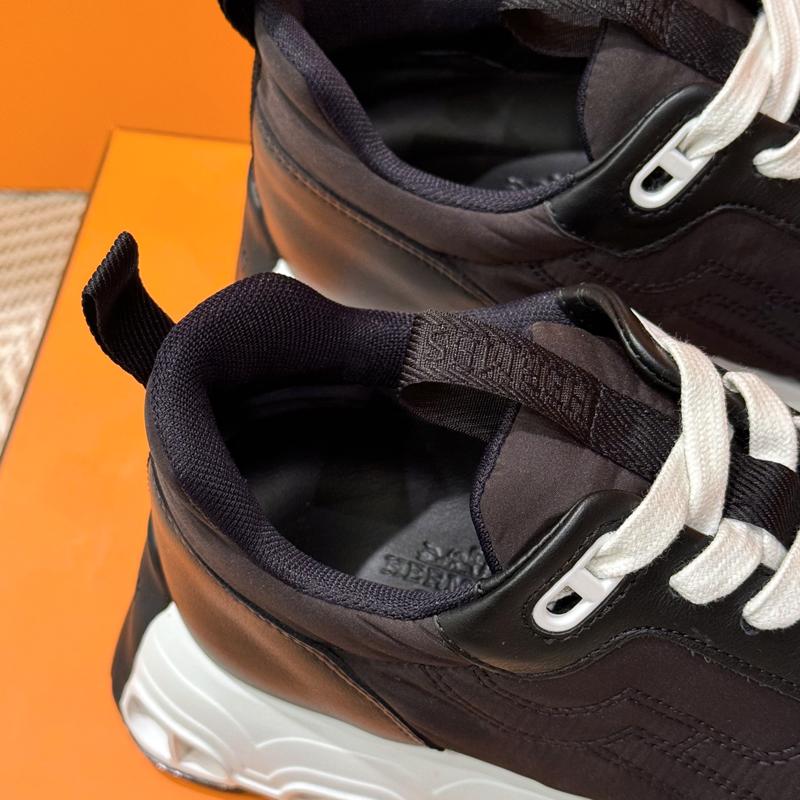 HERMES Black White Impulse Sneakers with Chaine d’Ancre Outsole