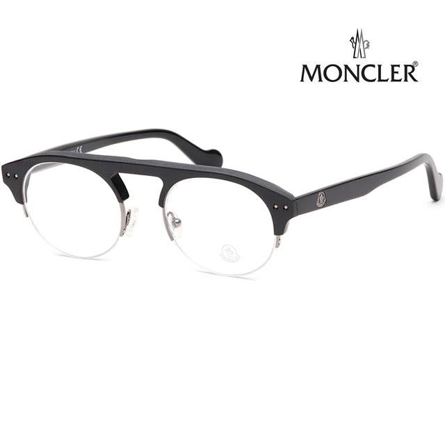 Moncler Black Semi-Rim Retro Acetate Eyeglass Frame Unisex