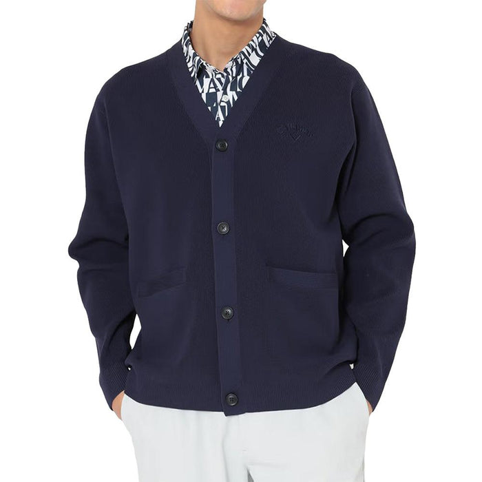 Callaway Navy V-Neck Knit Golf Cardigan for Men