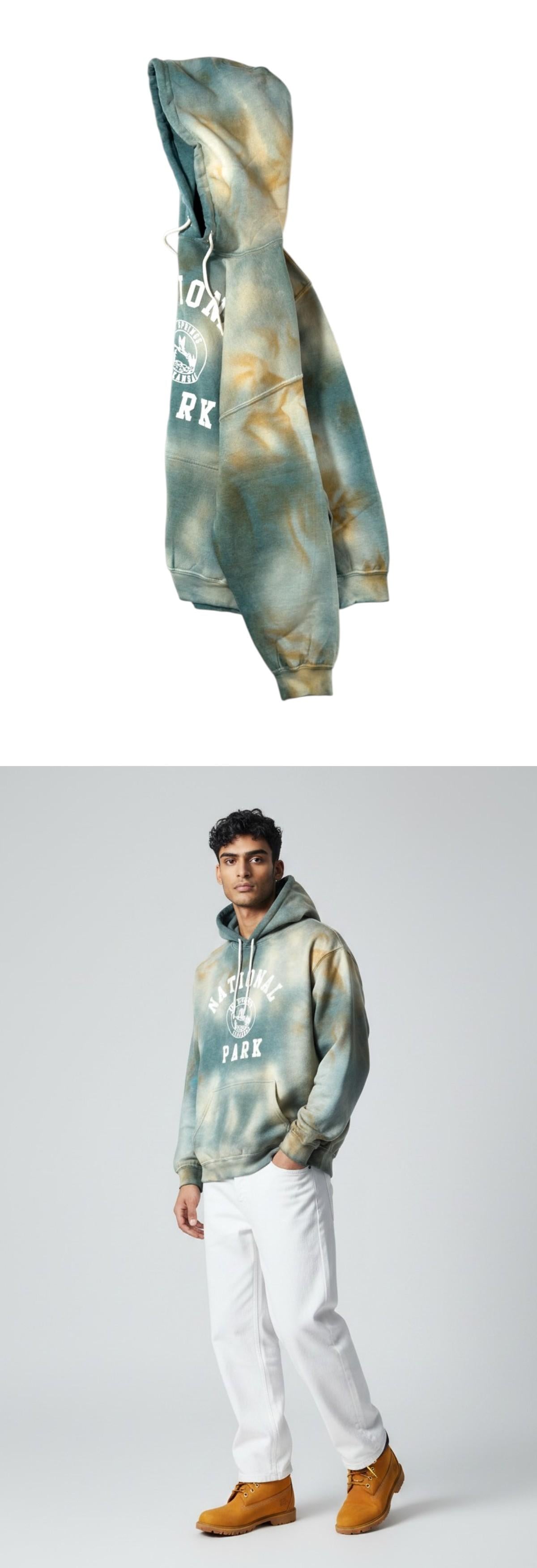 Wild Donkey Leaves Graphic Cotton Park Hoodie Unisex