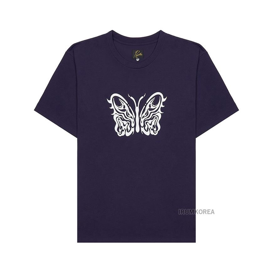 NEEDLES Men’s Short Sleeve Crewneck T-Shirt QV433B EGGPLANT