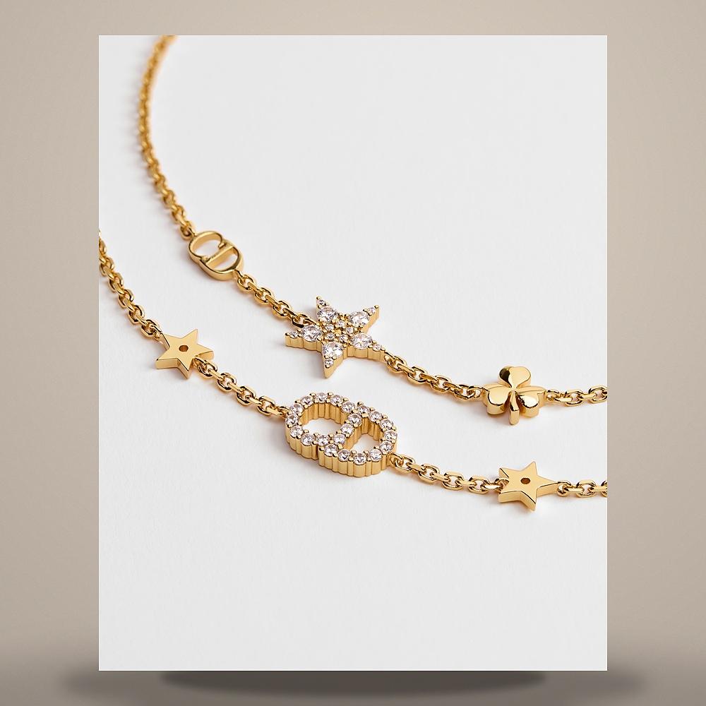 DIOR Gold-Finish Metal Clair D Lune Bracelet Set with Crystals B3105WOMZI D301