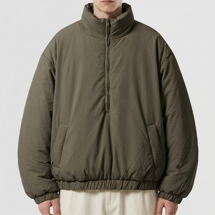 Fear of God Essentials Nylon Puffer Jacket Men Khaki 202BT 224180