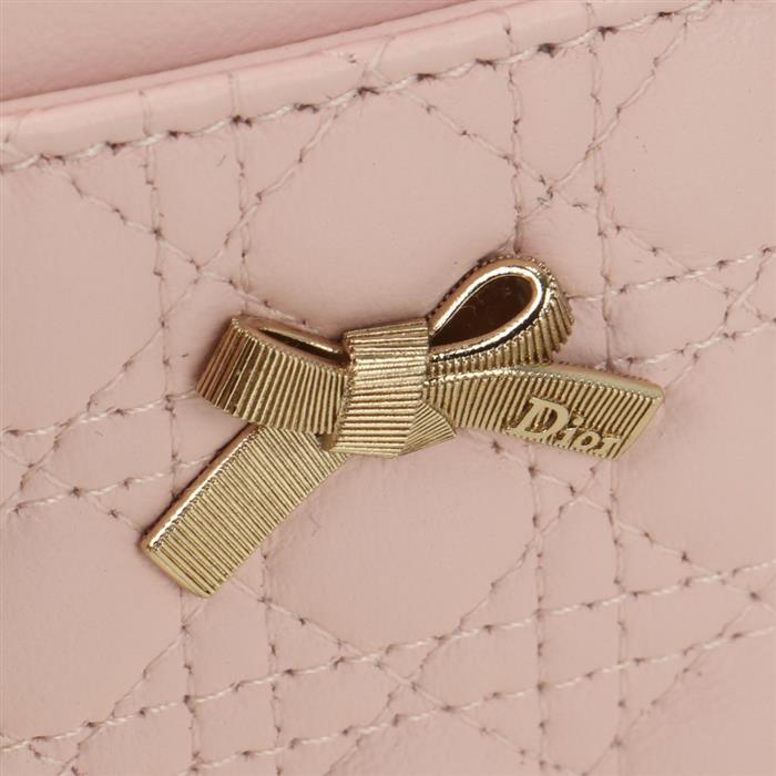 DIOR Baby Bow Freesia Leather Card Holder Wallet