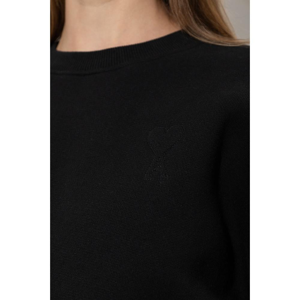AMI Logo Crewneck Sweatshirt Unisex Black Cotton