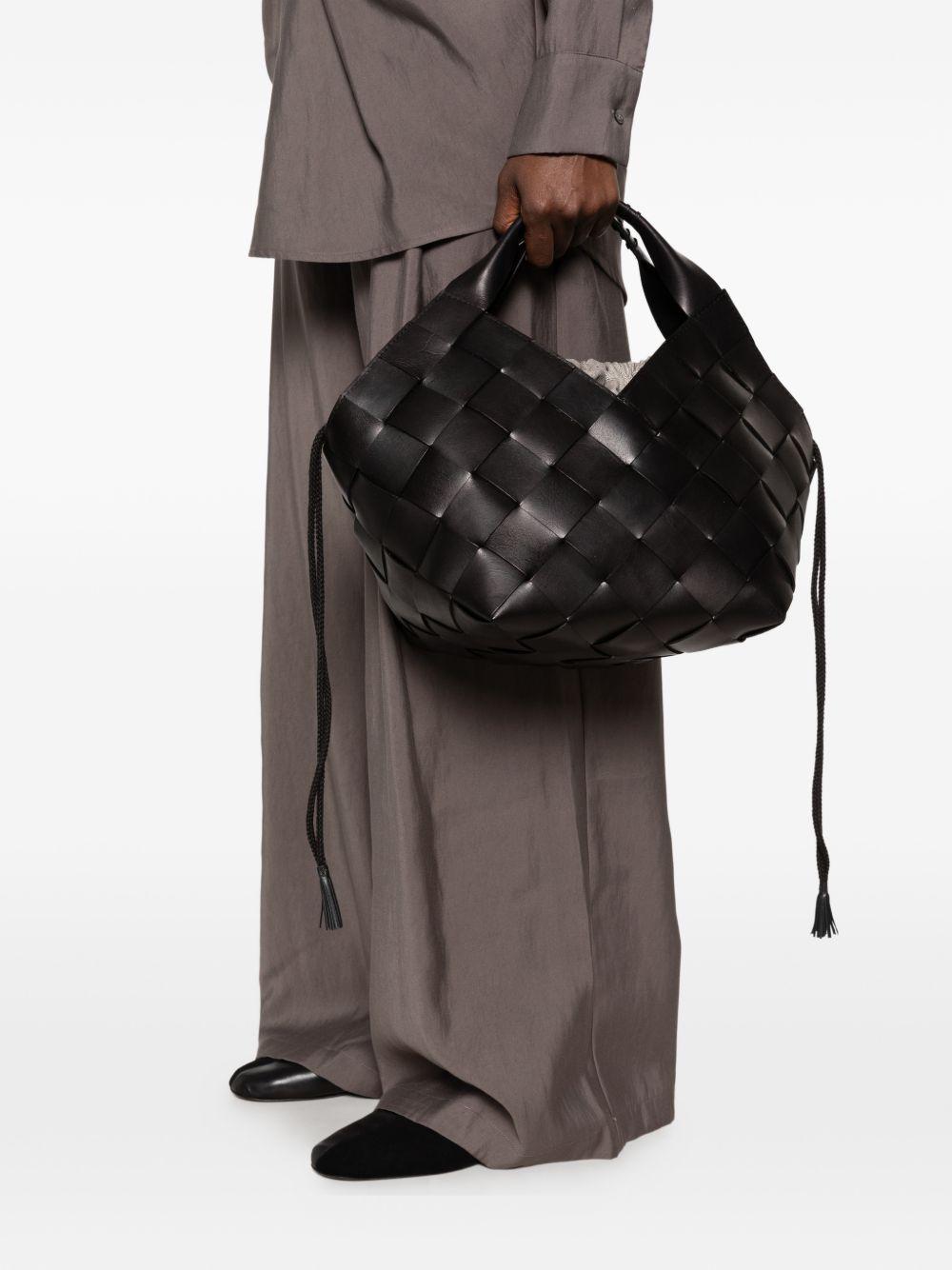 Dragon Diffusion Black Woven Leather Shoulder Bag