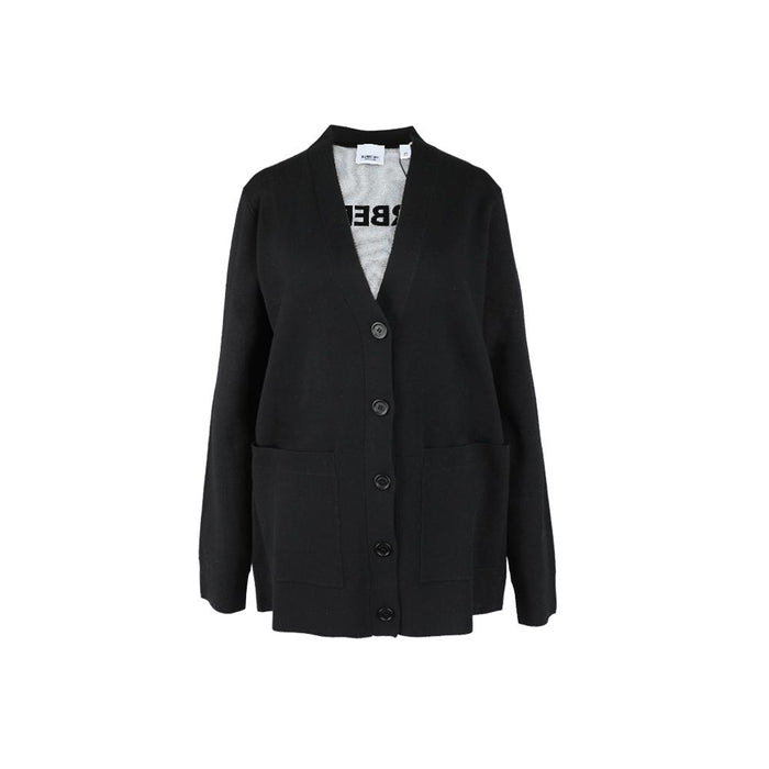 BURBERRY Black Horesferry Square Wool-Blend Cardigan 8055956