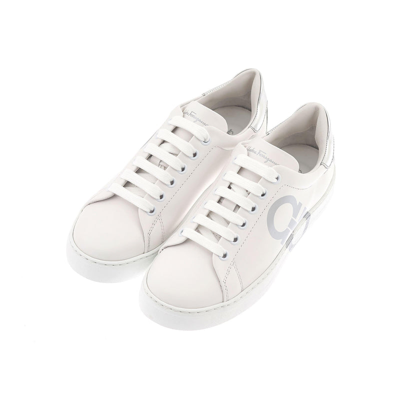 Ferragamo Gancini White Leather Low-Top Sneakers 30191 0747218 BIANCO