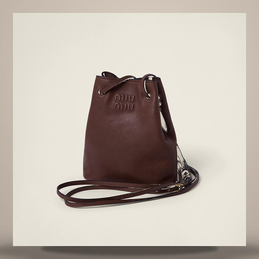 Miu Miu Nappa Leather Mini Crossbody Bag Navy