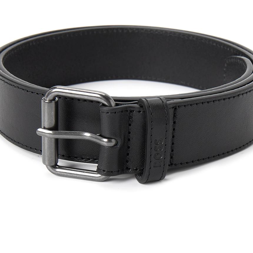 HUGO BOSS Men's Leather Belt Black