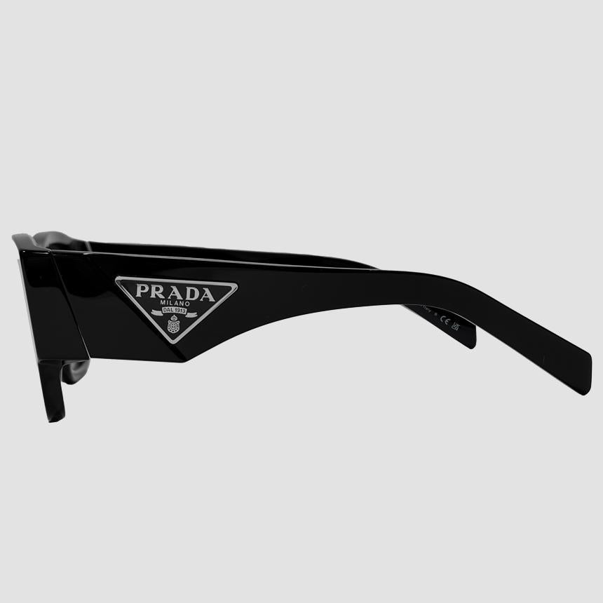 PRADA Black Square Sunglasses with Triangle Metal Logo