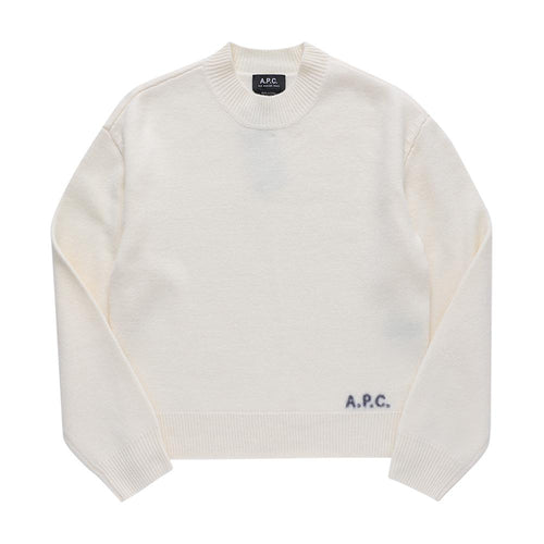 A.P.C. Ecru Wool Blend Round Neck Knit Sweater for Women