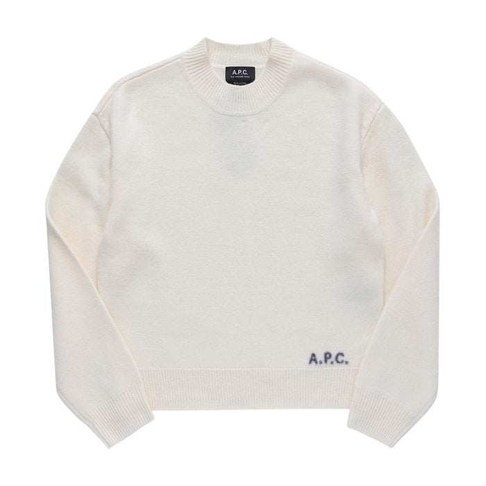 A.P.C. Ecru Wool Blend Round Neck Knit Sweater for Women