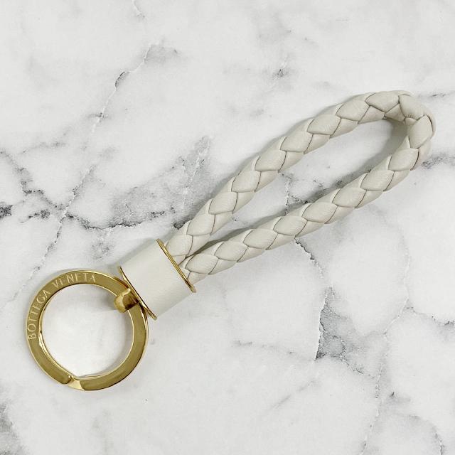Bottega Veneta Intreccio Woven Leather Keyring 651820 V48E1 9644