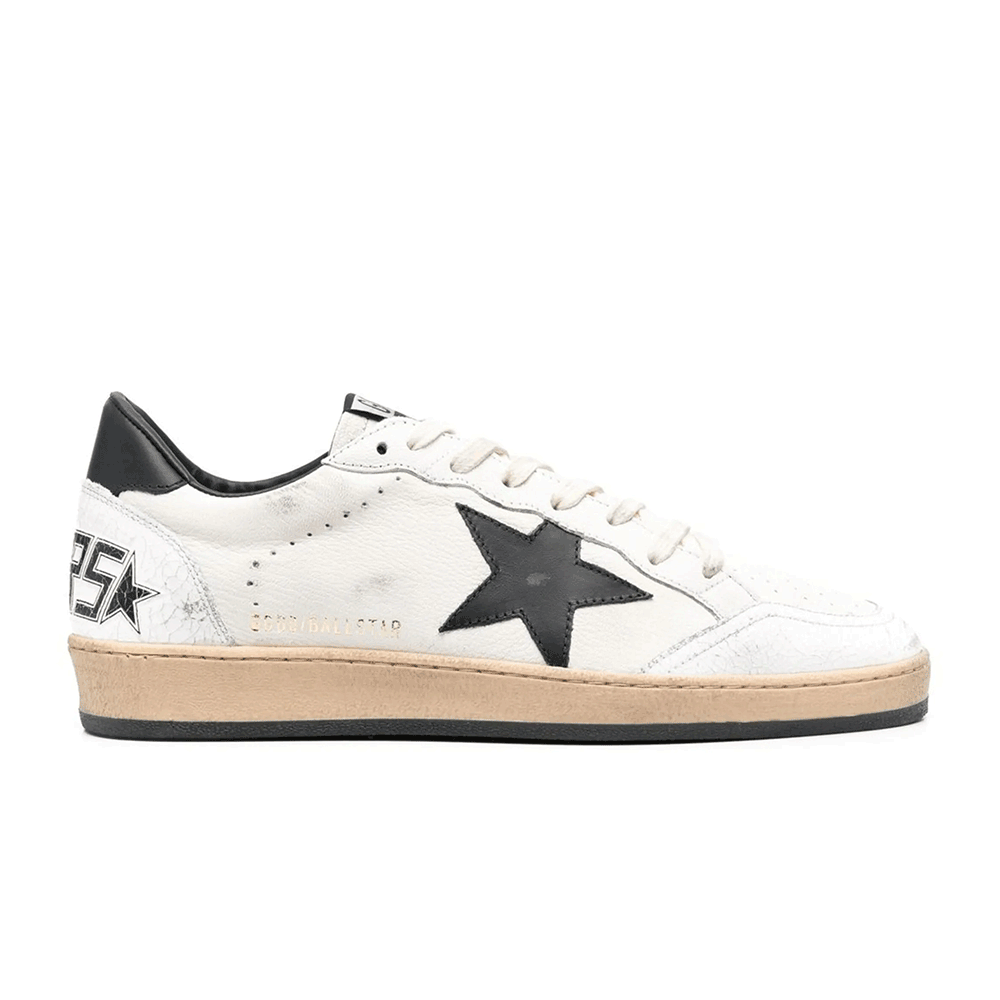 GOLDEN GOOSE Ball Star Men’s Low-Top Sneakers White Leather
