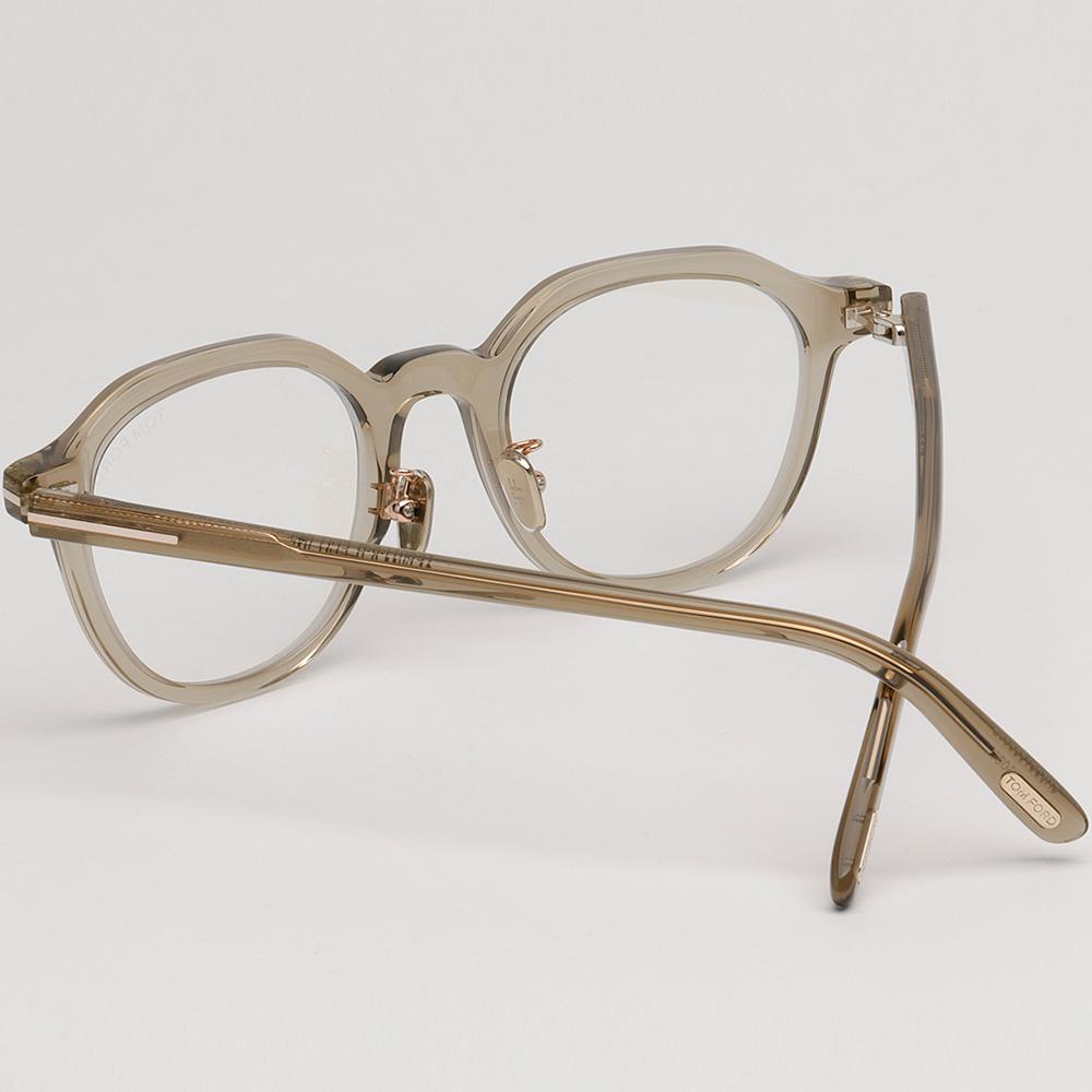 TOM FORD Blue Light Blocking Clear Brown Round Acetate Eyeglasses U TF6011KB 045