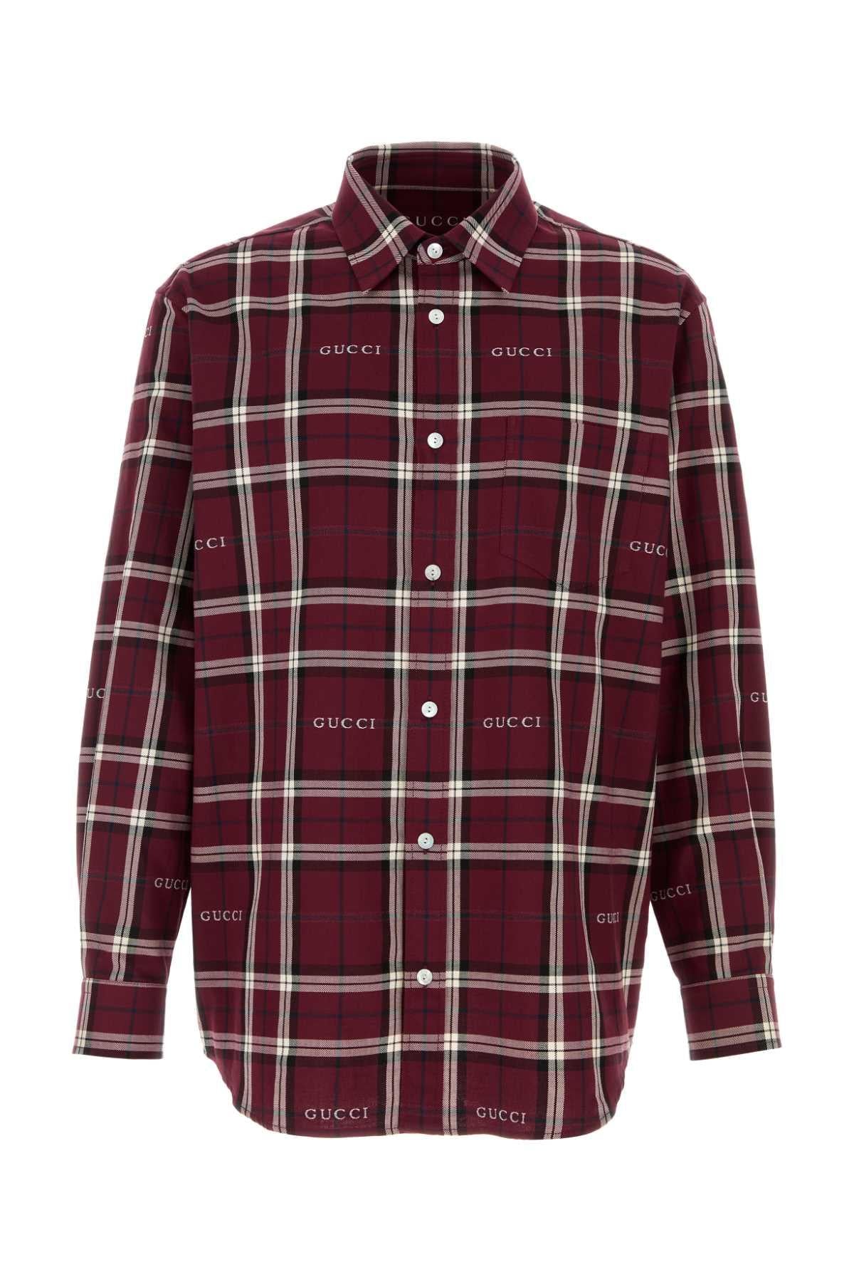 GUCCI Red Long Sleeve Dress Shirt for Men