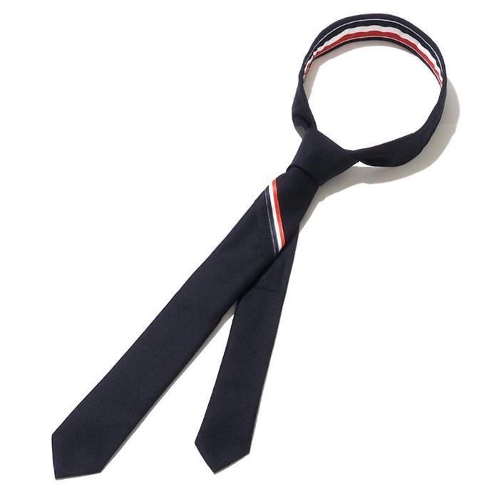 THOM BROWNE 120-Count Silk Tie Navy Mens Neckwear