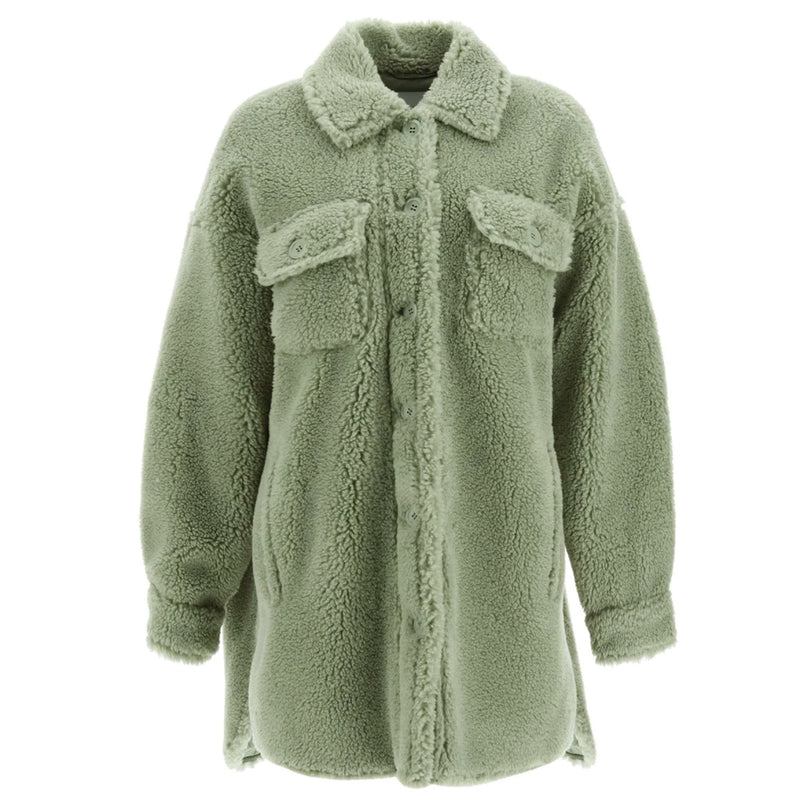 STAND STUDIO Green Faux Fur Teddy Jacket