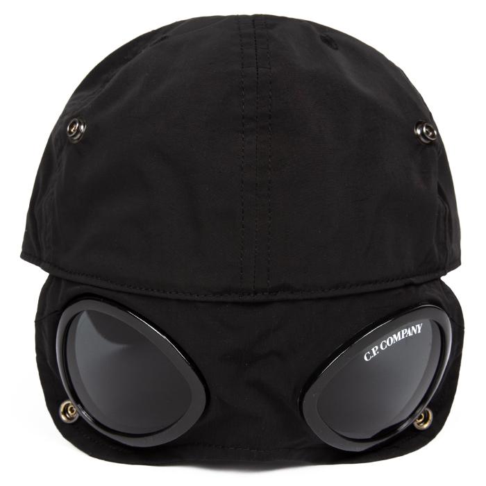 CP Company Chrome-R Embroidered Logo Goggle Baseball Cap Black