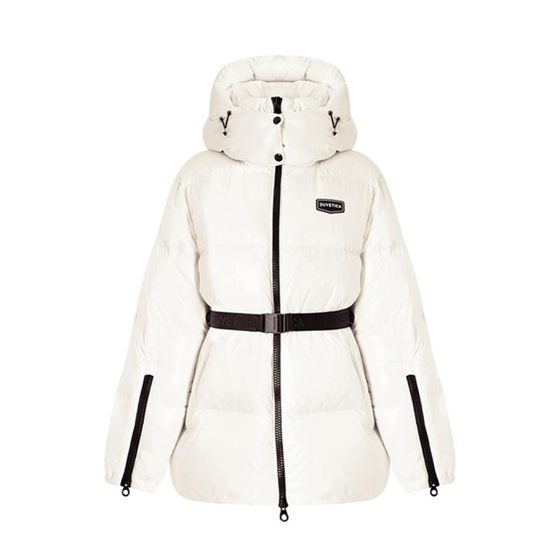 Duvetica Alloro Logo White Down Puffer Jacket
