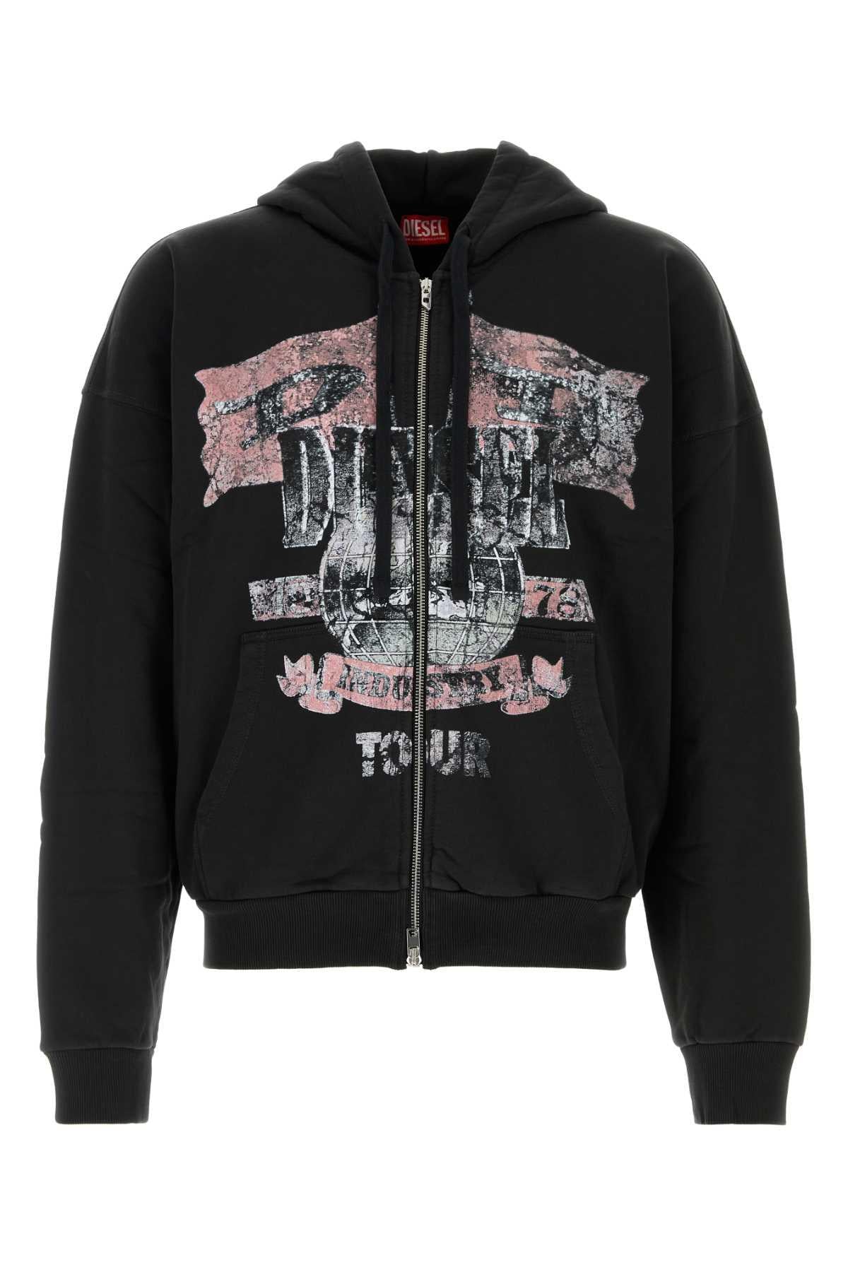 DIESEL Black Zip-Up Jacket
