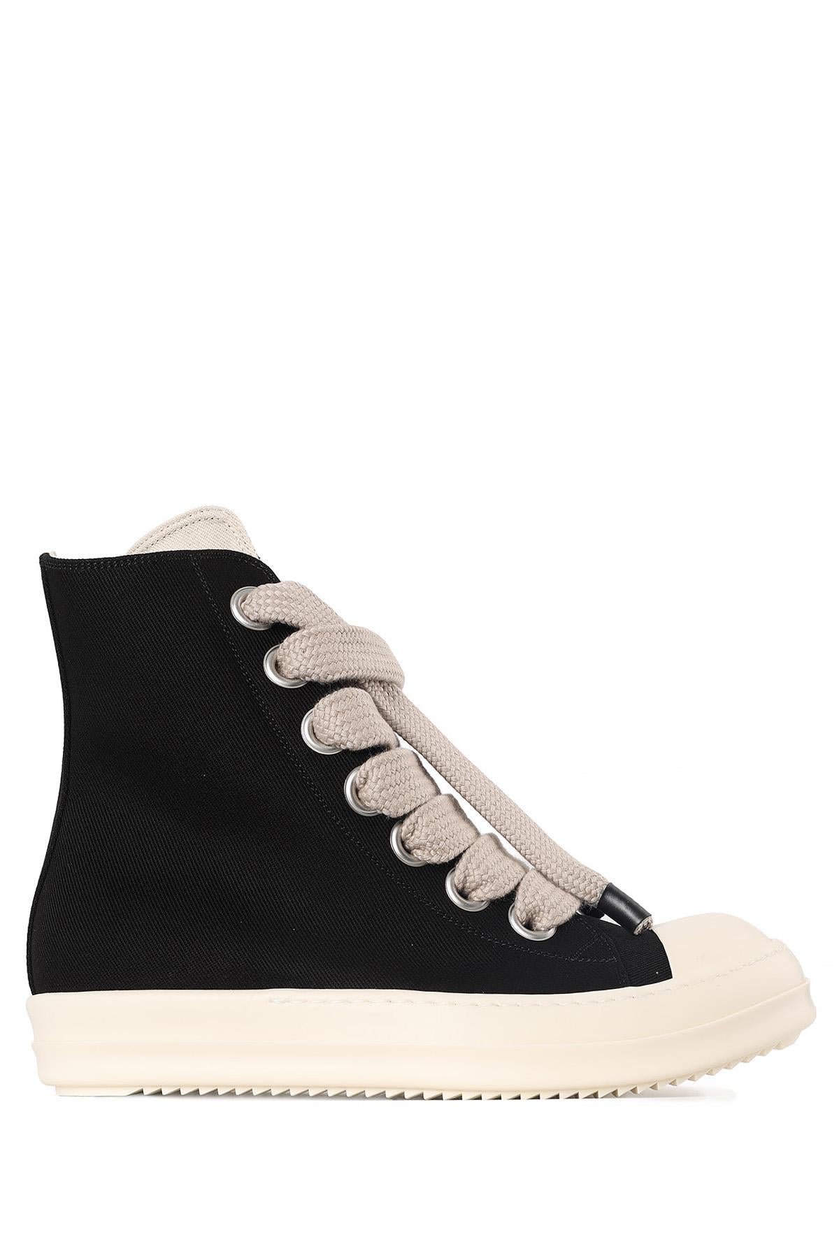 Rick Owens DRKSHDW Jumbo Lace Black Milk High Top Sneakers